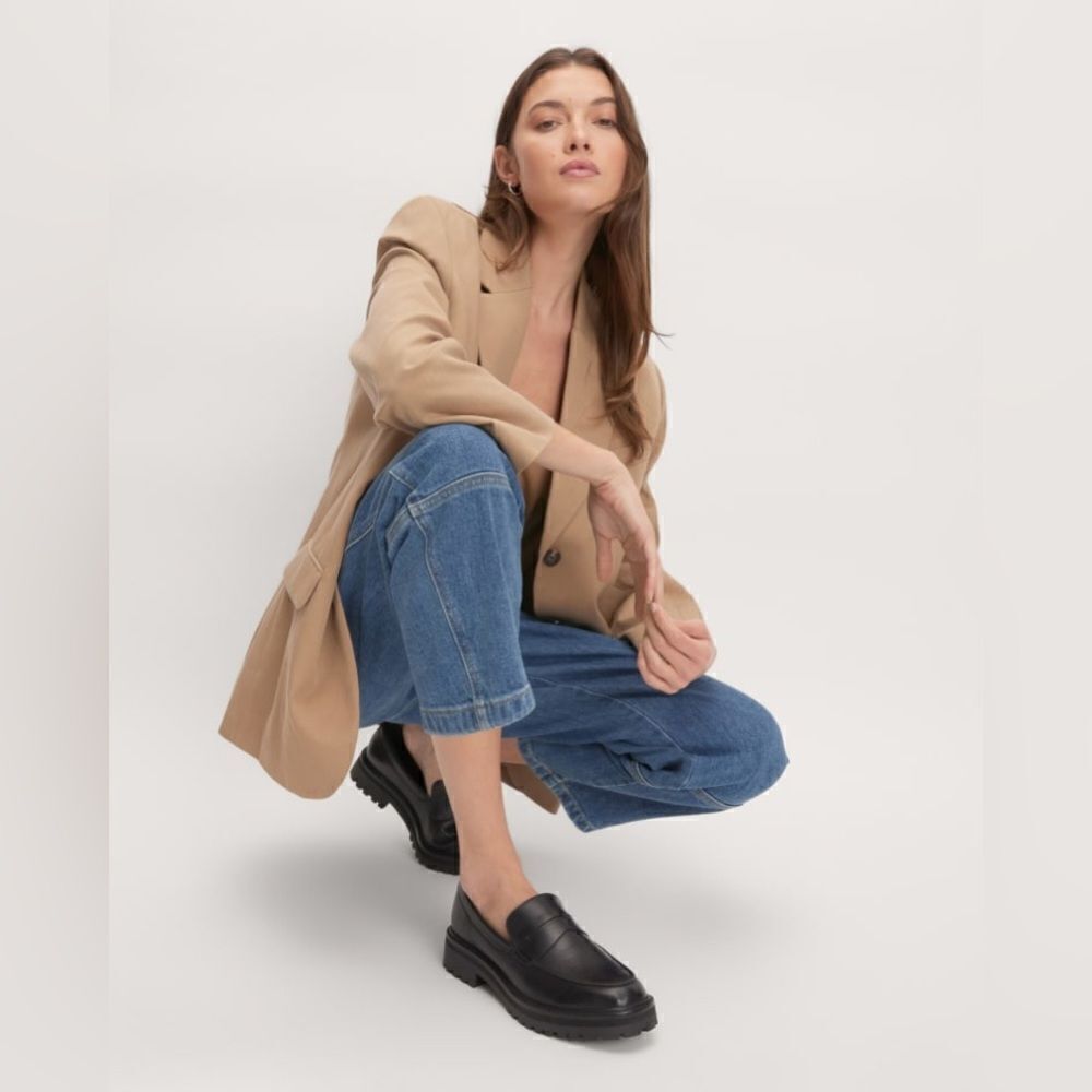 Everlane Black Lug Sole Penny Loafers - Picture 4 of 6